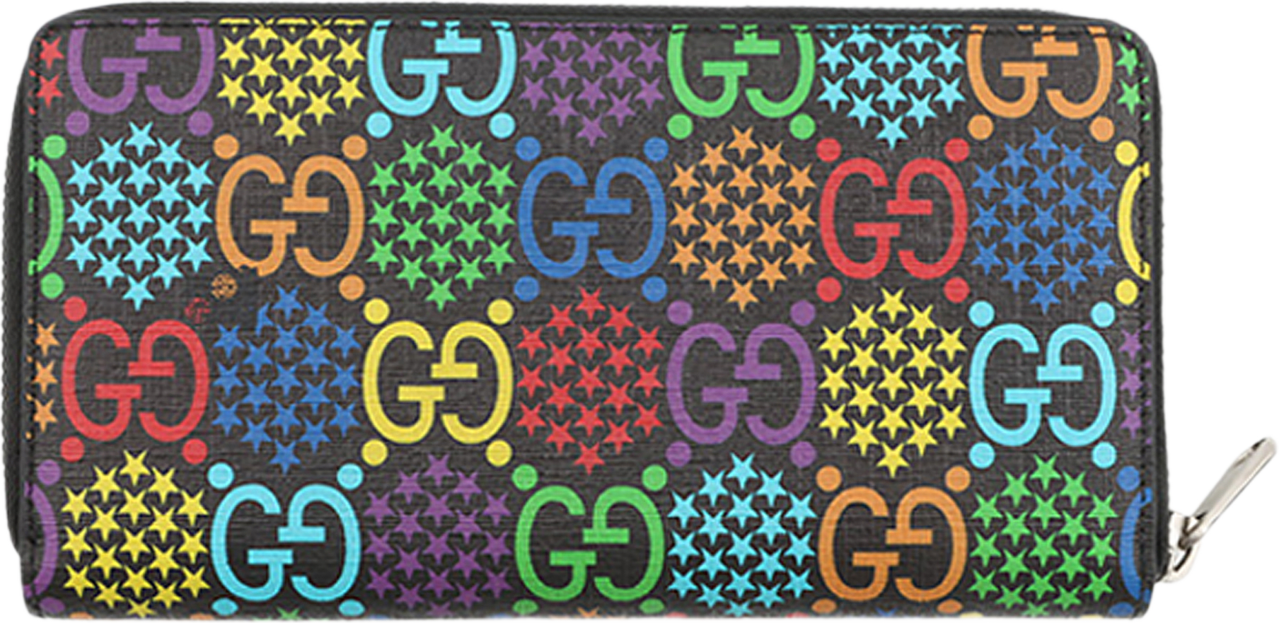 Gucci Gg Supreme Psychedelic Zip Around Wallet, från Luxclusif, i färgen black.