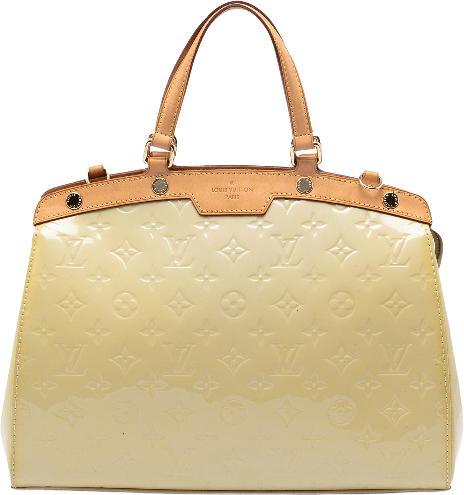 Louis Vuitton Monogram Vernis Brea Mm, från Luxclusif, i färgen gul.