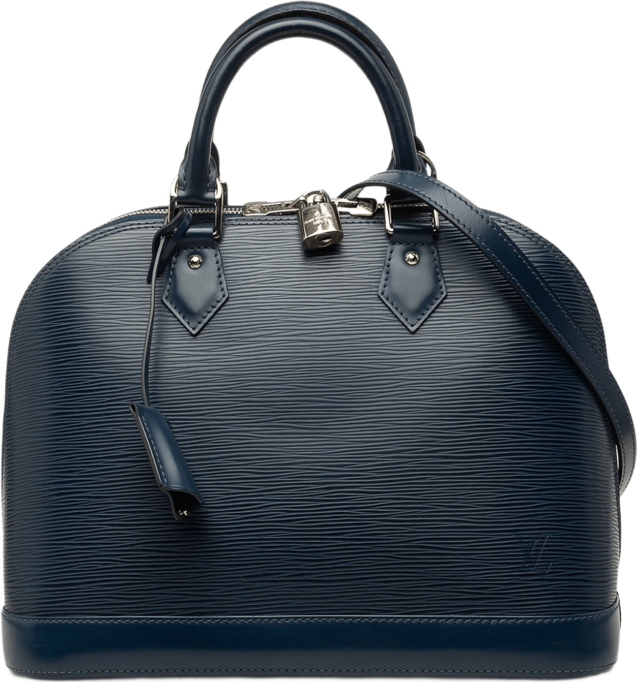 Louis Vuitton Epi Alma Pm, från Luxclusif, i färgen blå.