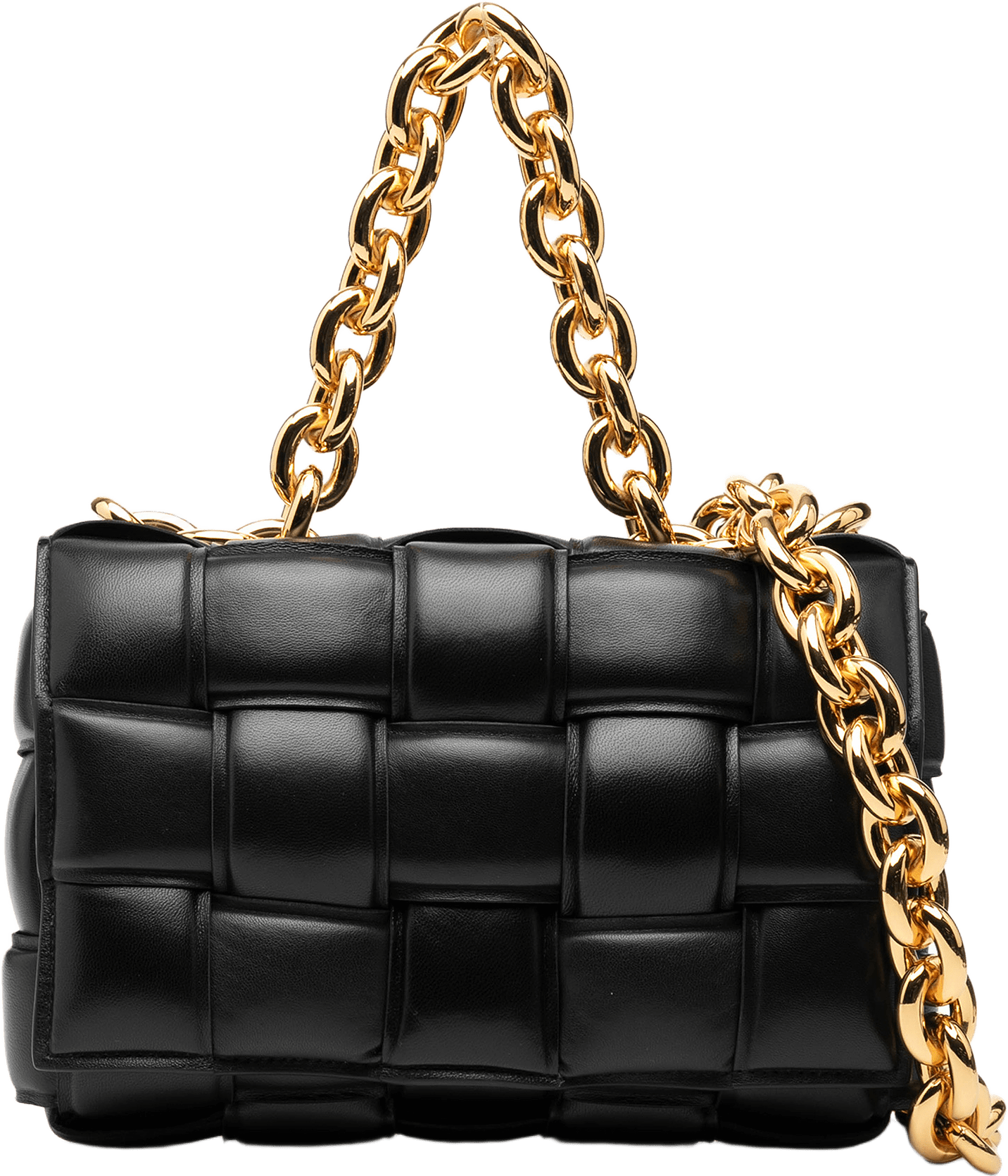 Bottega Veneta Nappa Intrecciato Padded Chain Cassette Satchel, från Luxclusif, i färgen black.