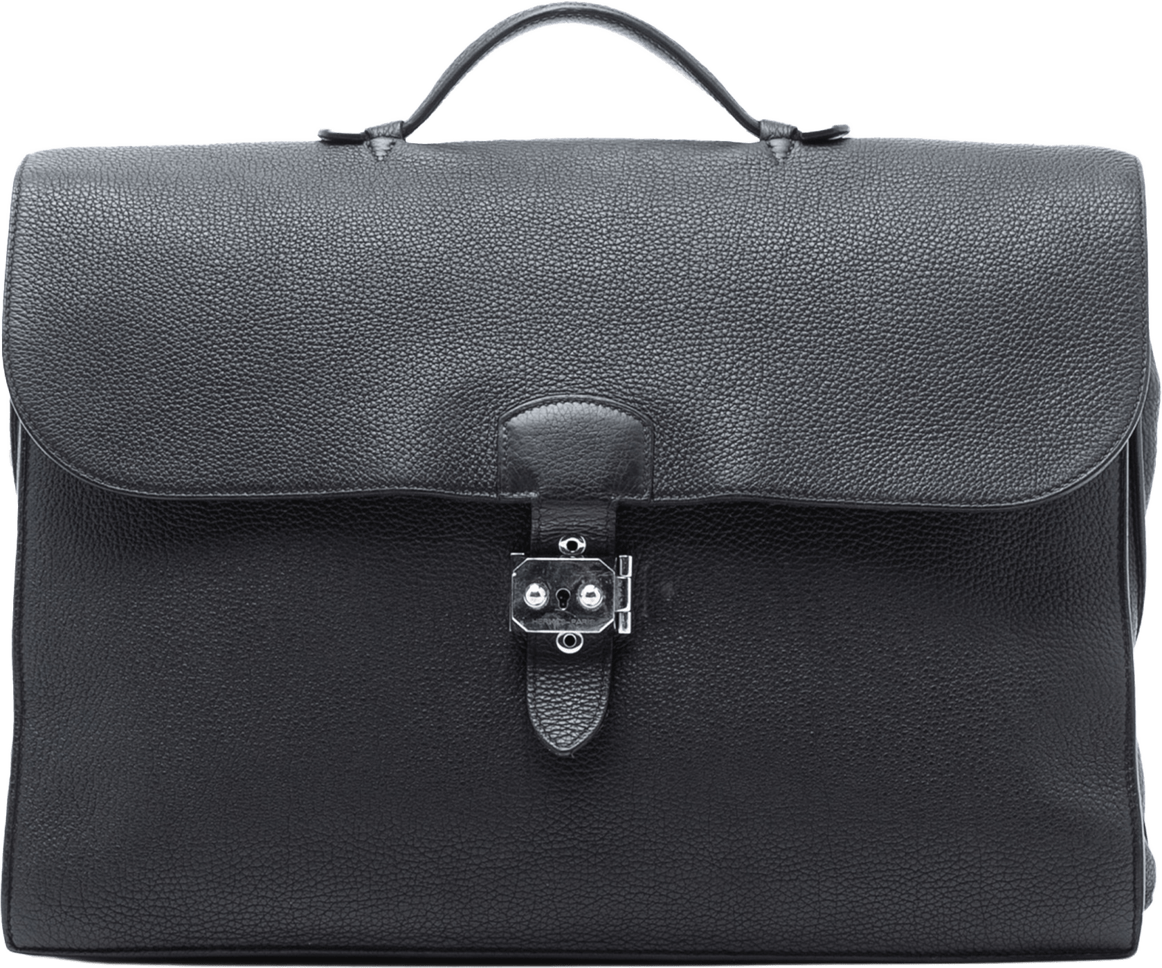 Hermès Togo Sac A Depeches 38, från Luxclusif, i färgen black.