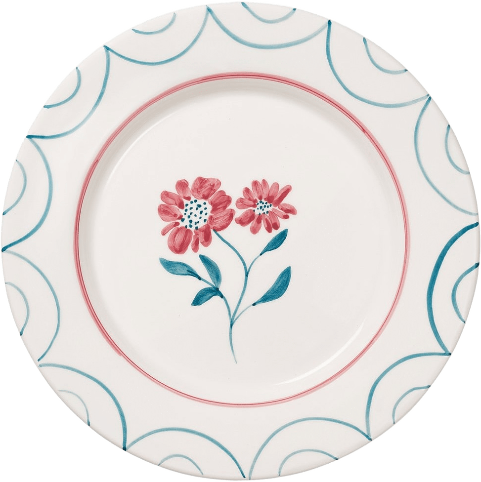 Cottage Flower Tallrik - 28 Cm, från Pick A Poppy, i färgen teal.