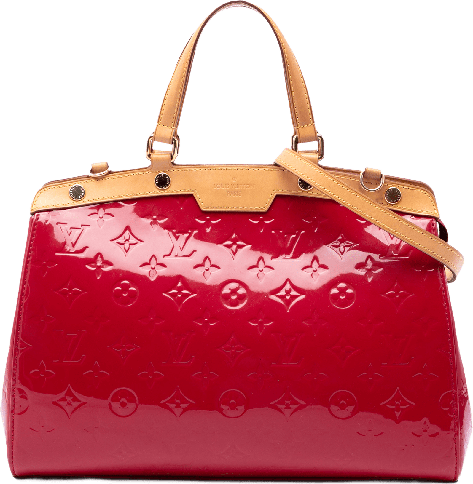 Louis Vuitton Monogram Vernis Brea Mm, från Luxclusif, i färgen röd.
