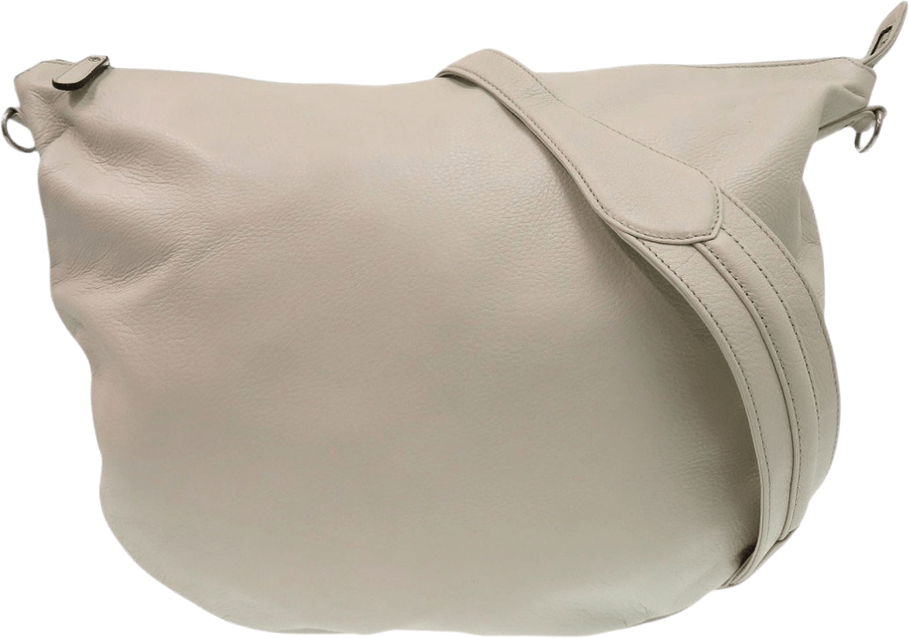 Gucci Calfskin Half Moon Hobo, från Luxclusif, i färgen beige.