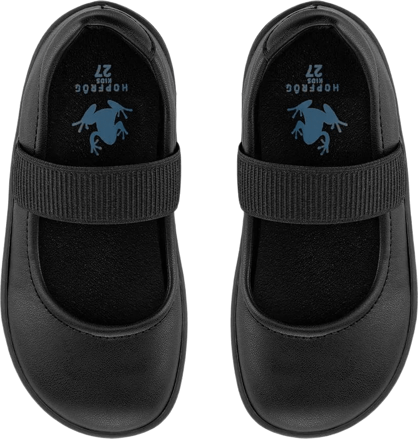 Hopfrög Mary Jane Barefoot Ballerinaskor, från Minimoca, i färgen svart.