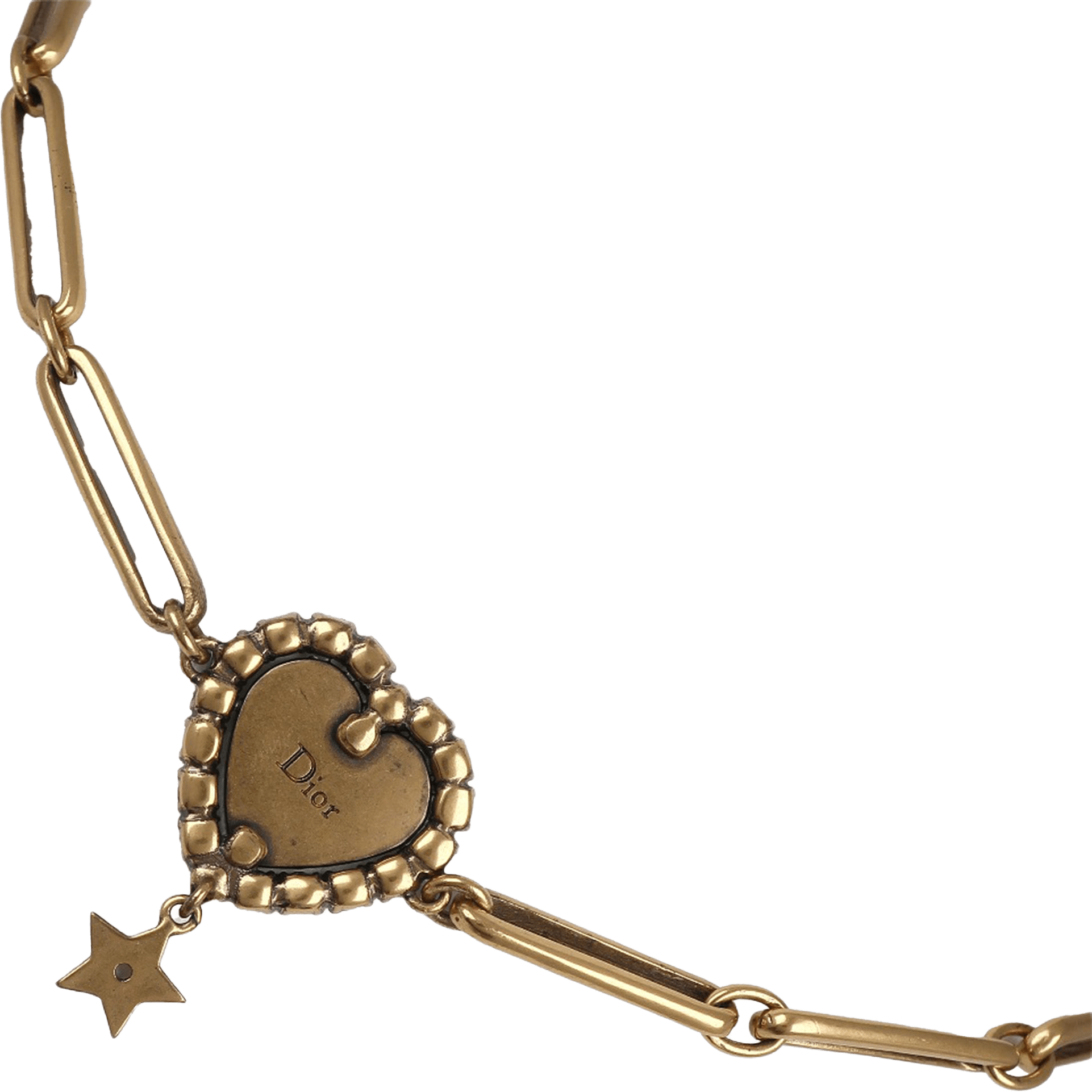 Dior Gold Plated Crystal J'adior Heart Pendant Necklace, från Luxclusif, i färgen gold.