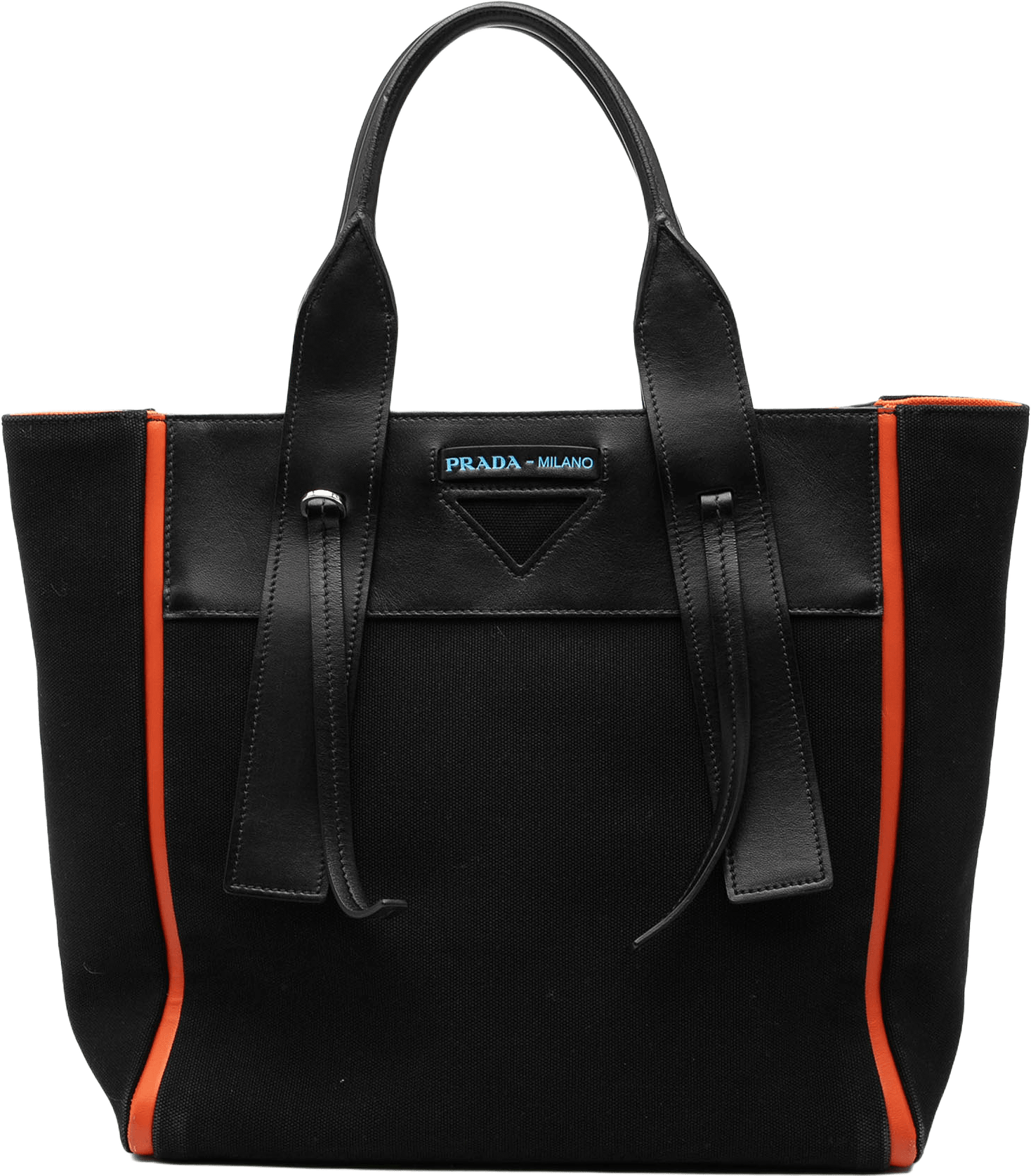 Prada Medium Canvas Ouverture Satchel, från Luxclusif, i färgen black.