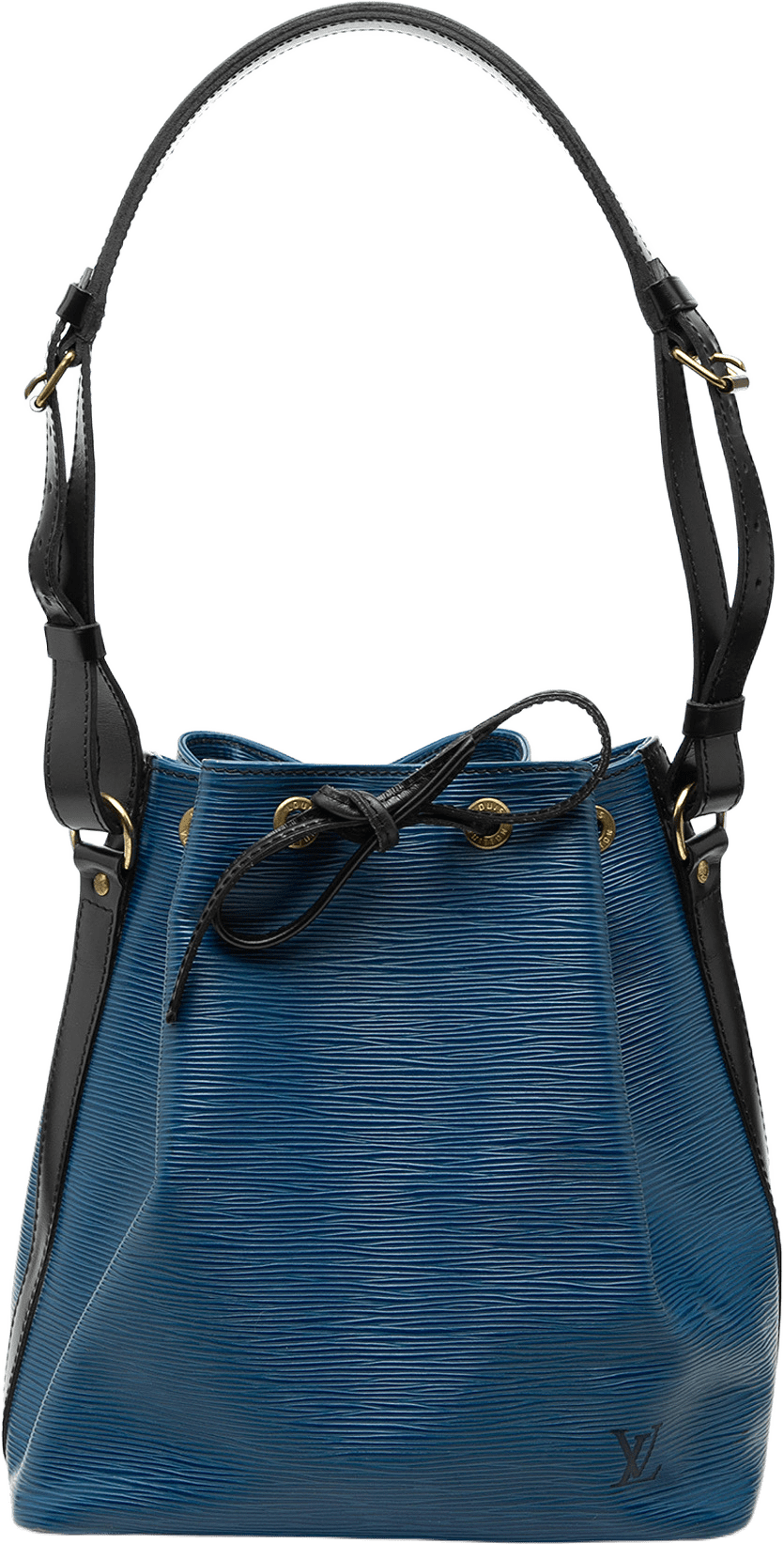 Louis Vuitton Epi Petit Bicolor Noe, från Luxclusif, i färgen blue.