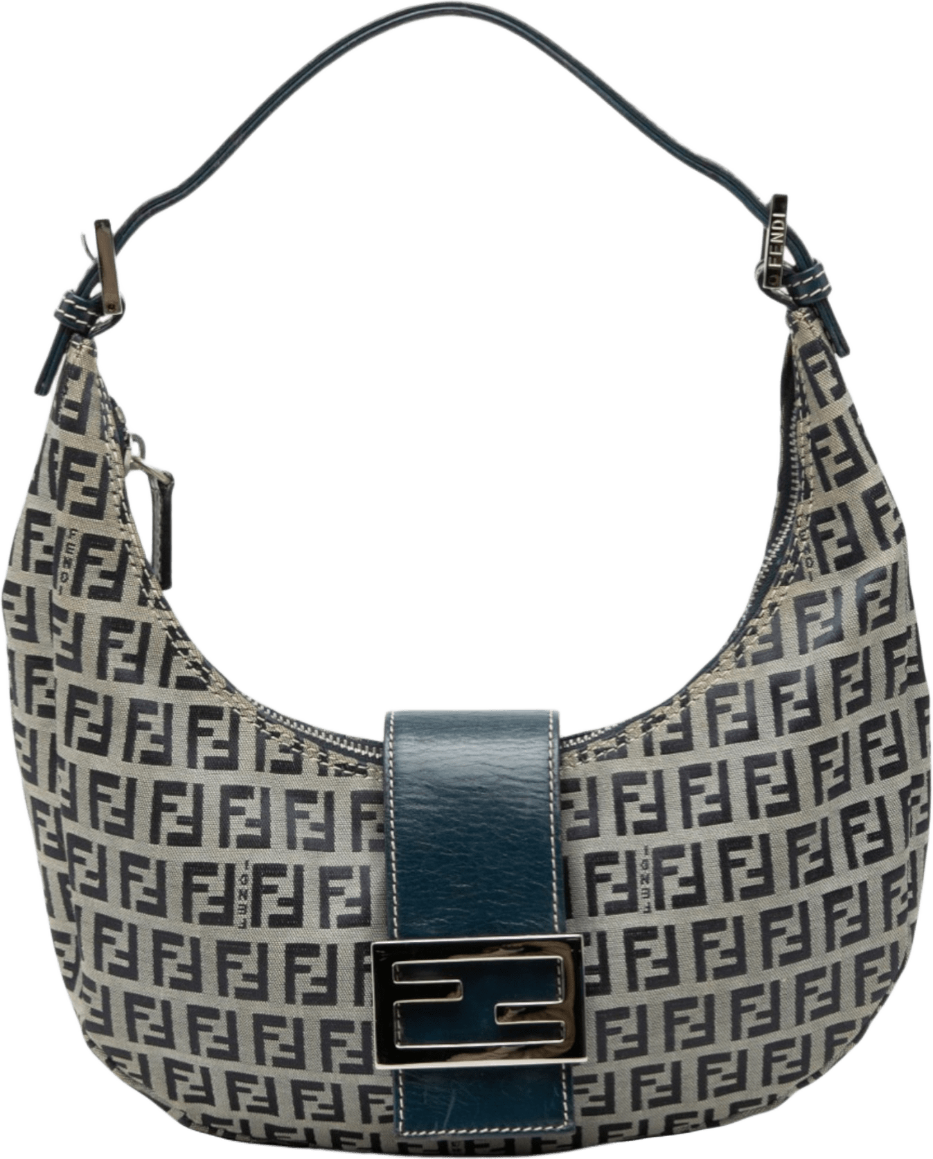 Fendi Zucchino Canvas Croissant, från Luxclusif, i färgen gray.