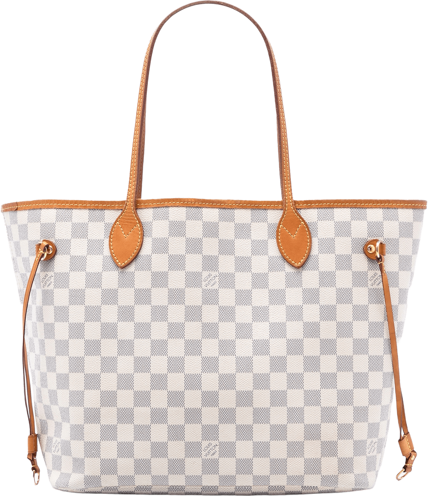 Louis Vuitton Damier Azur Neverfull Mm, från Luxclusif, i färgen white.