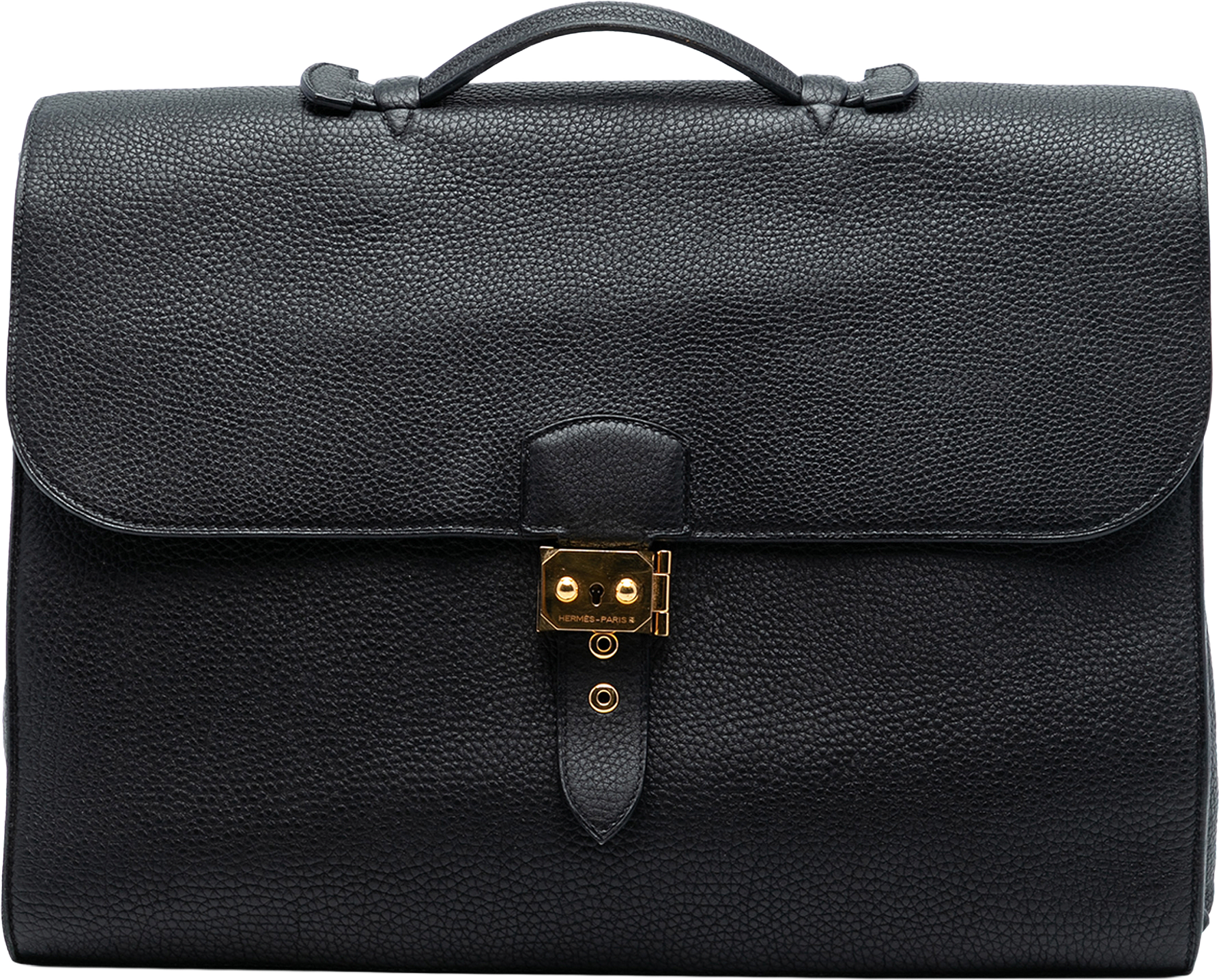 Hermès Togo Sac A Depeches 38, från Luxclusif, i färgen black.