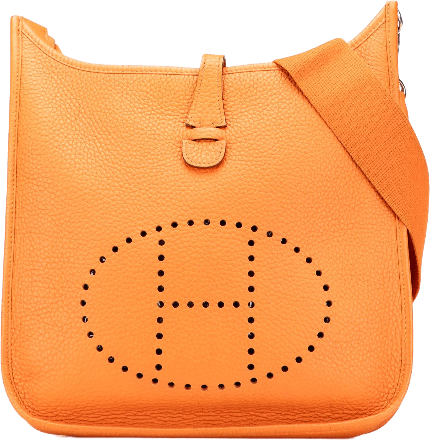 Hermès Clemence Evelyne Iii Pm, från Luxclusif, i färgen orange.