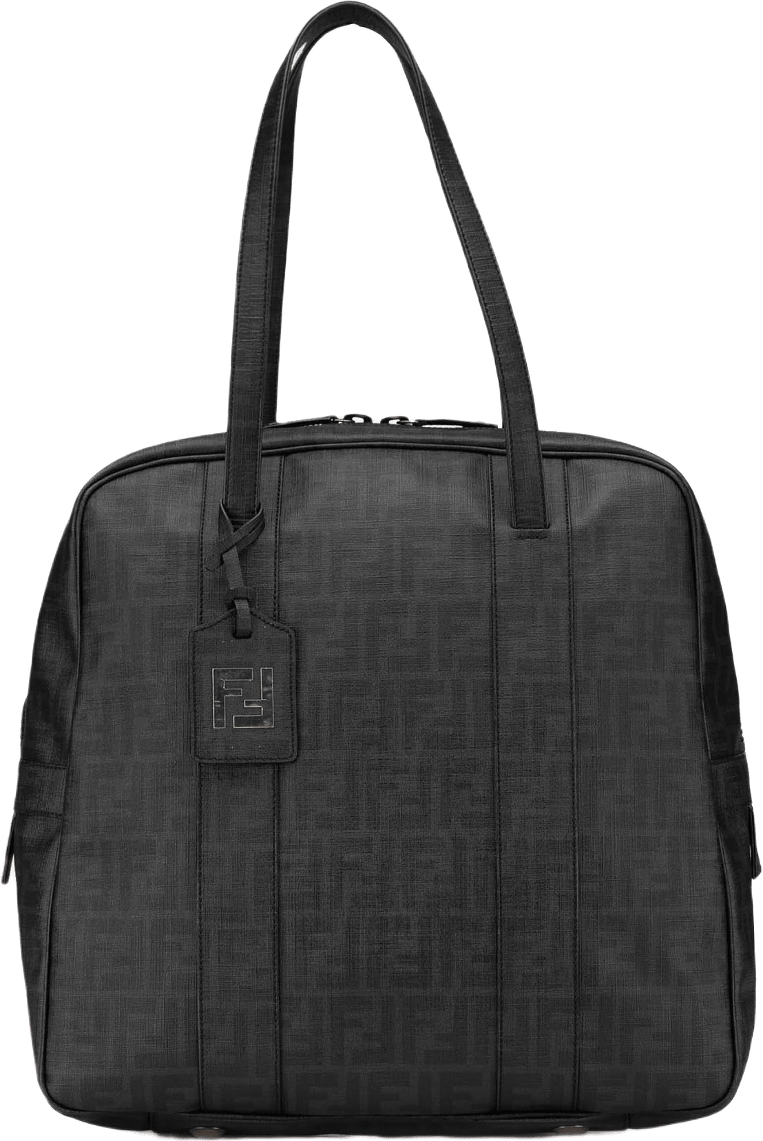 Fendi Zucca Coated Canvas Handbag, från Luxclusif, i färgen dark gray.