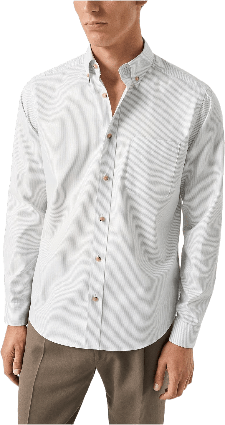 Randig Signature Oxford-skjorta Casual Fit, från Eton, i färgen mid green.