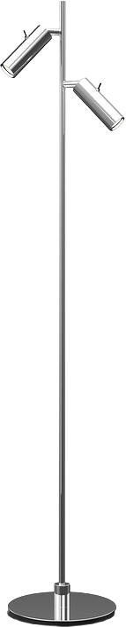 Golvlampa Pipeline Dubbel, från Herstal, i färgen krom.