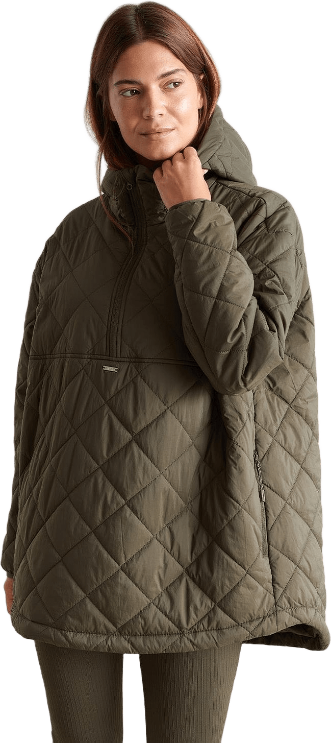 Khaki Oversized Quilted Anorak