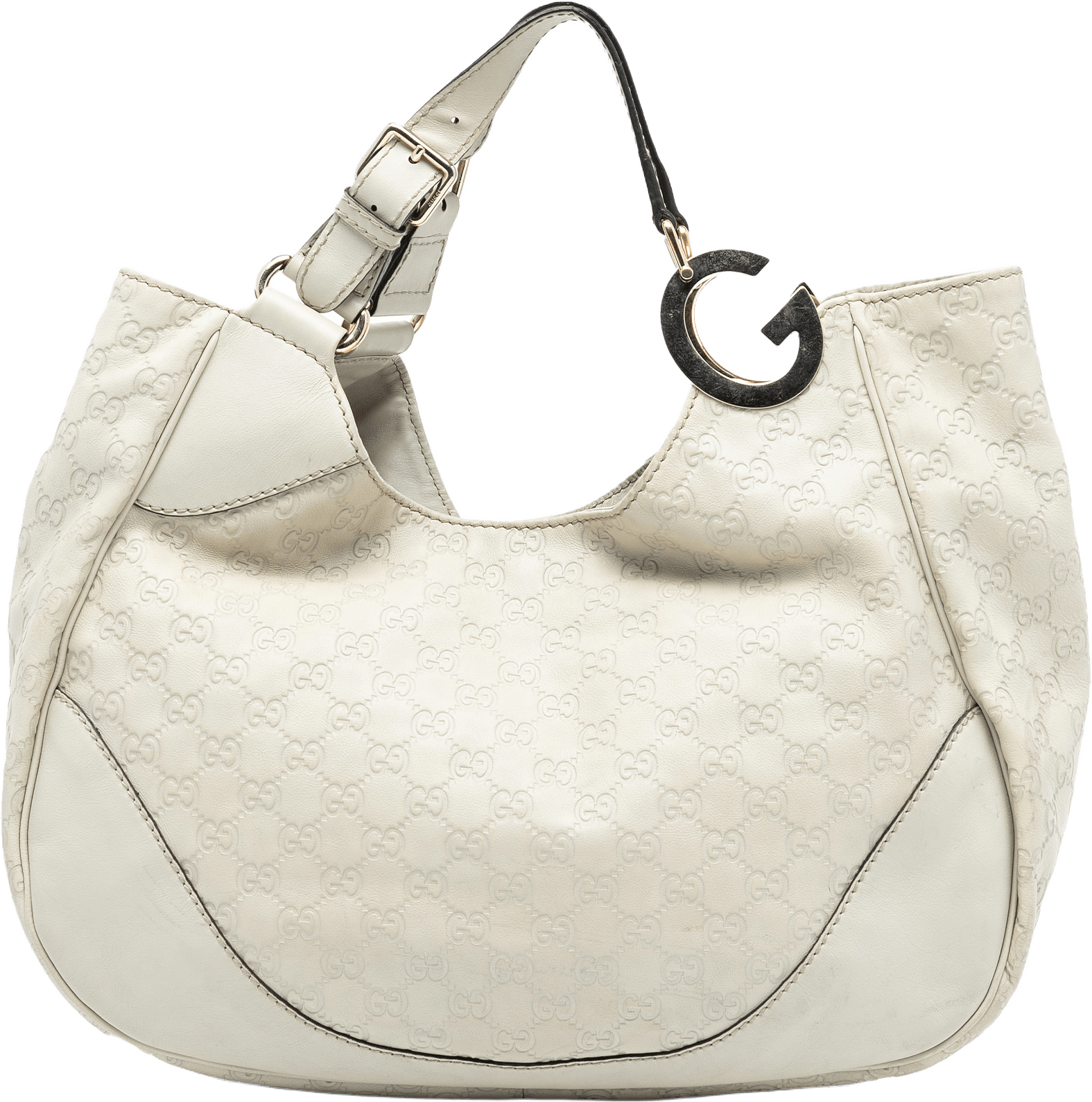 Gucci Large Guccissima Charlotte Tote, från Luxclusif, i färgen white.