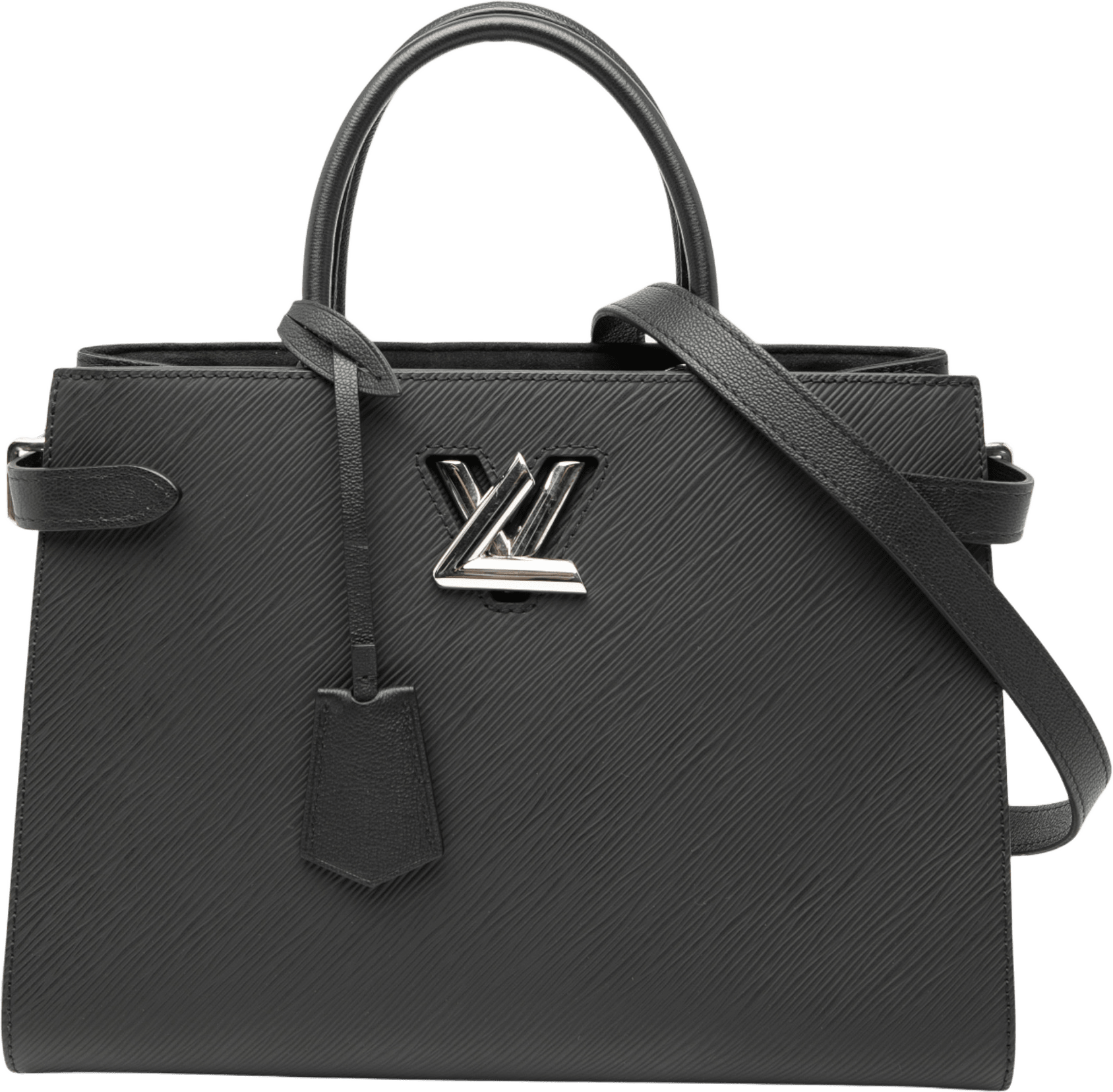 Louis Vuitton Epi Twist Satchel, från Luxclusif, i färgen black.