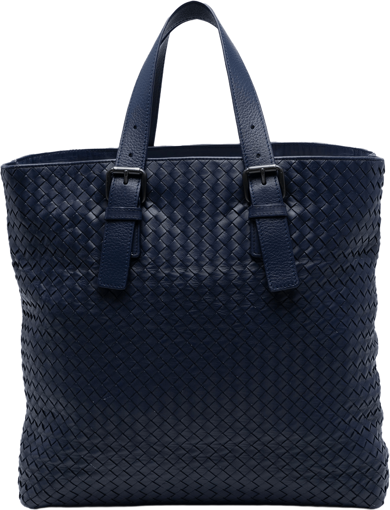 Bottega Veneta Nappa Intrecciato Belted Tote, från Luxclusif, i färgen navy.
