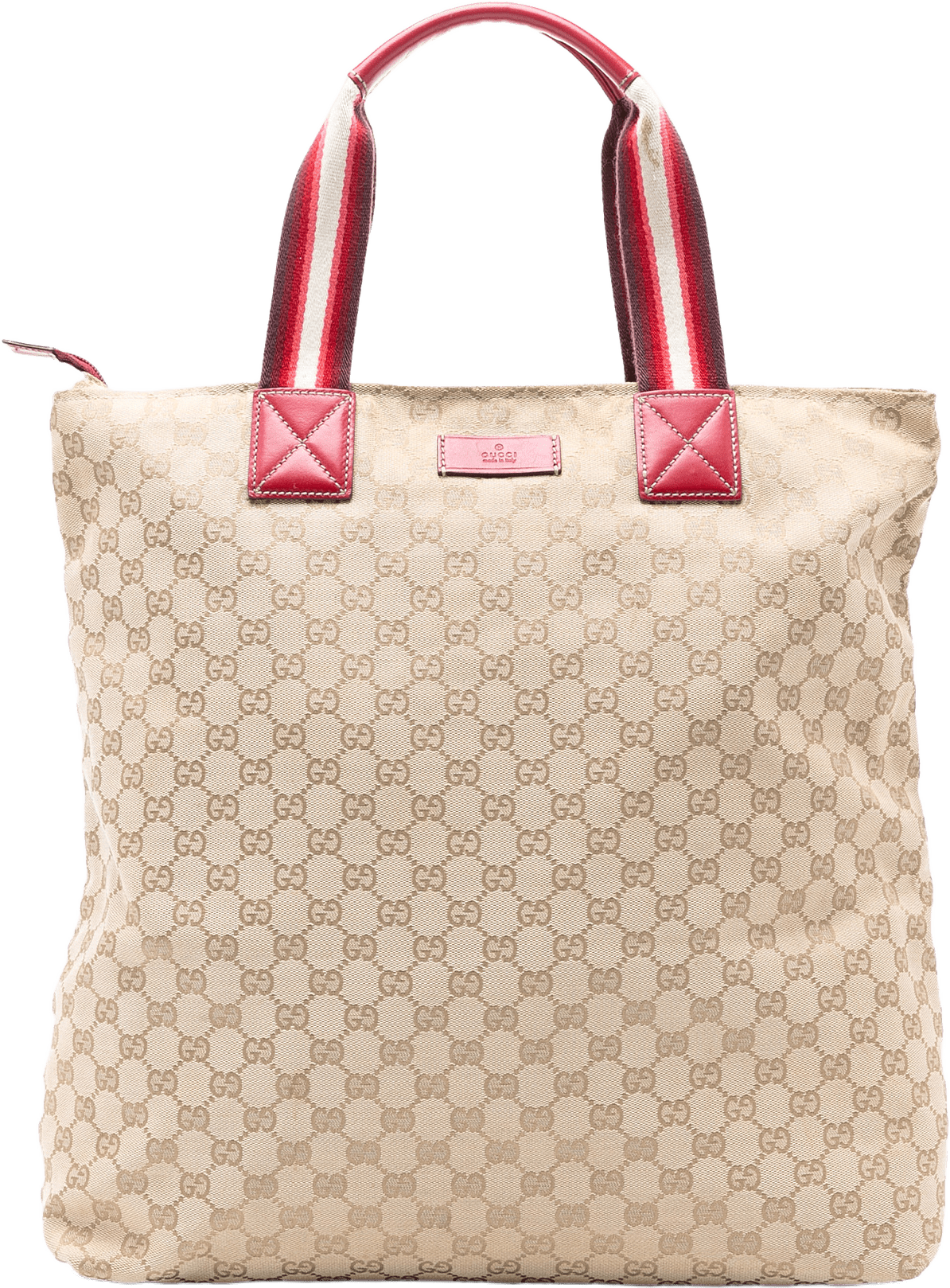 Gucci Gg Canvas Web Tote, från Luxclusif, i färgen beige.