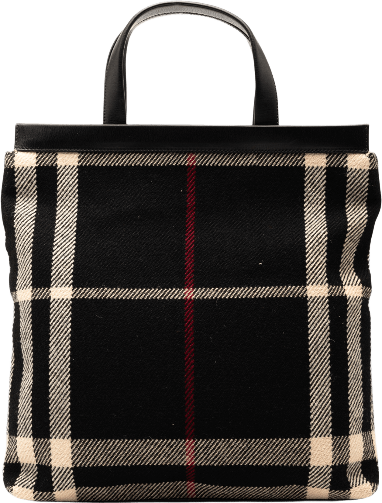 Burberry Exploded Check Wool Tote, från Luxclusif, i färgen black.