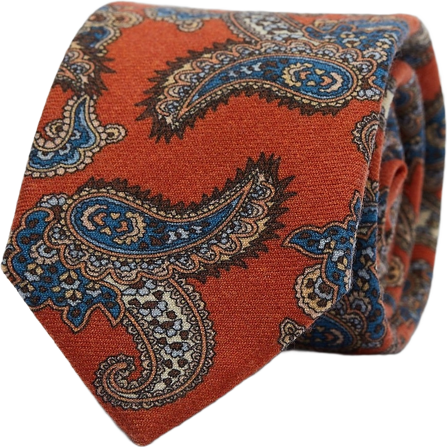 Tie Wool Paisley, från John Henric, i färgen dark blue.