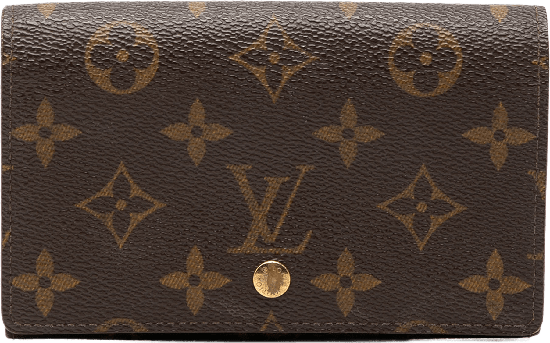 Louis Vuitton Monogram Porte Monnaie Billets Tresor Wallet, från Luxclusif, i färgen brun.