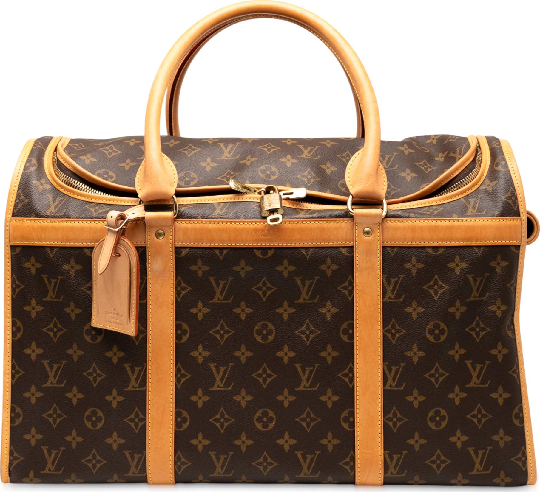 Louis Vuitton Monogram Sac Chien Pet Carrier 50, från Luxclusif, i färgen brown.