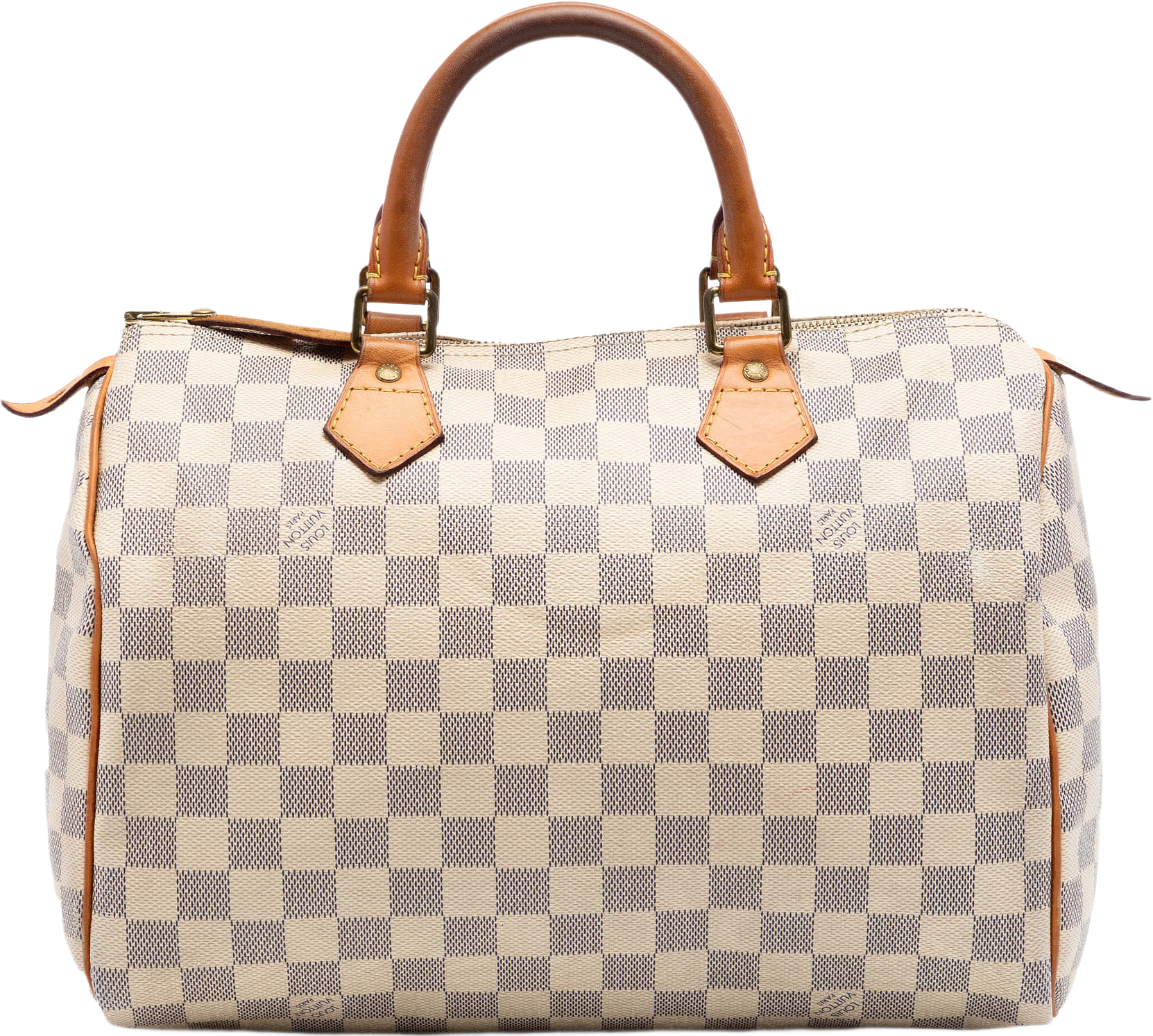 Louis Vuitton Damier Azur Speedy 30, från Luxclusif, i färgen white.