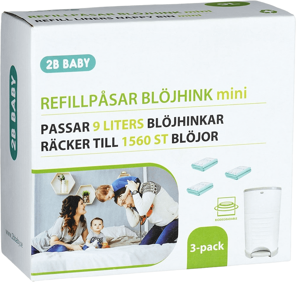 2b Baby Refillpåsar Mini 3-p, från 2B Baby, i färgen grön.