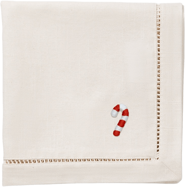 Candy Cane Servett - 45x45 Cm, från Pick A Poppy, i färgen red.