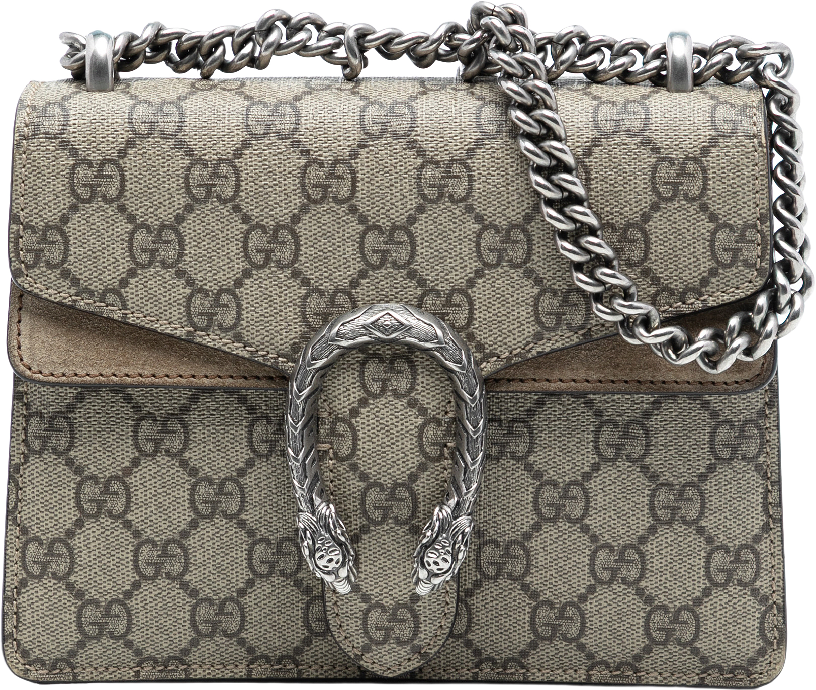 Gucci Small Gg Supreme Dionysus Crossbody, från Luxclusif, i färgen beige.