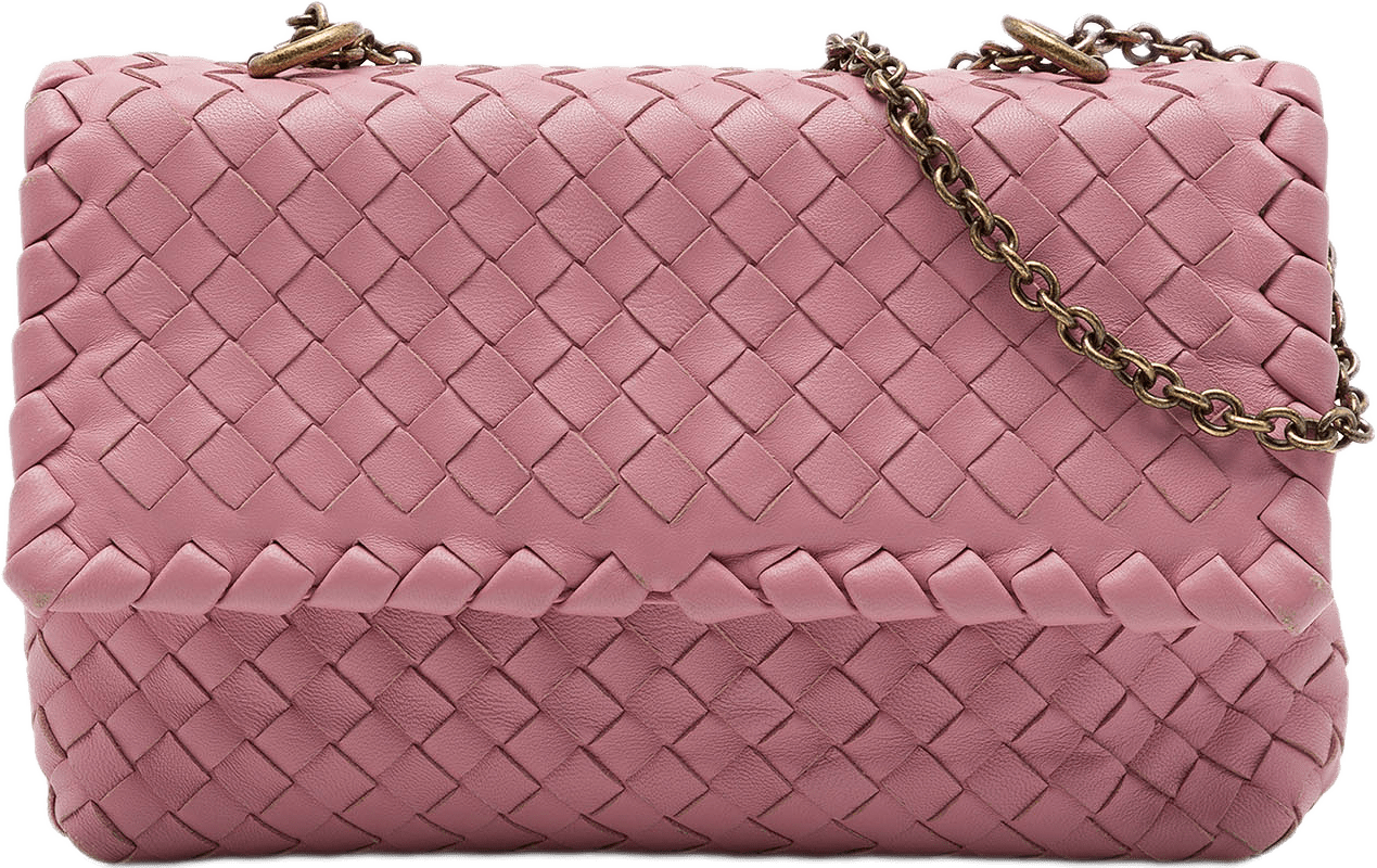 Bottega Veneta Small Nappa Intrecciato Olimpia Shoulder Bag, från Luxclusif, i färgen rosa.
