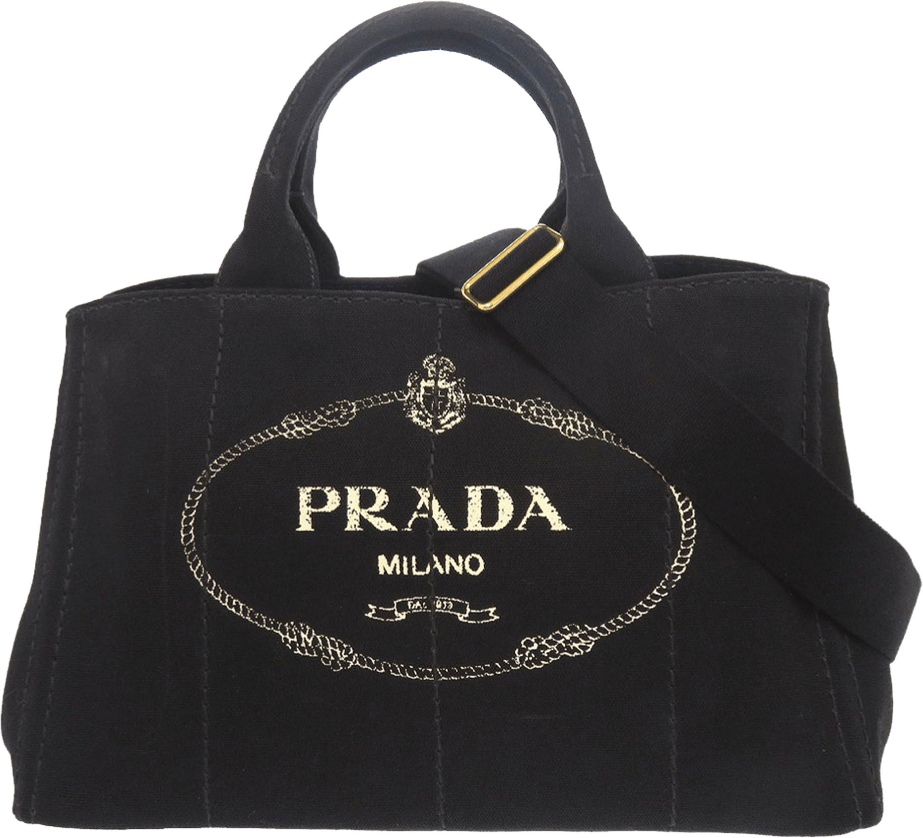 Prada Canvas Canapa Logo Satchel, från Luxclusif, i färgen black.