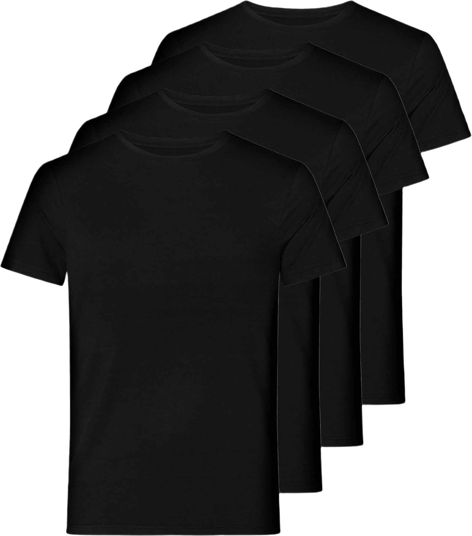 Bambu, T-shirt, 4-pack, Svart, från Resteröds, i färgen black.