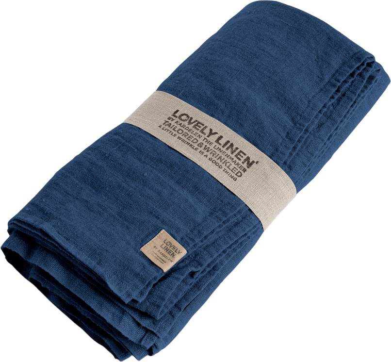 Duk Lovely I Tvättat Lin, från Lovely Linen, i färgen denim blue.