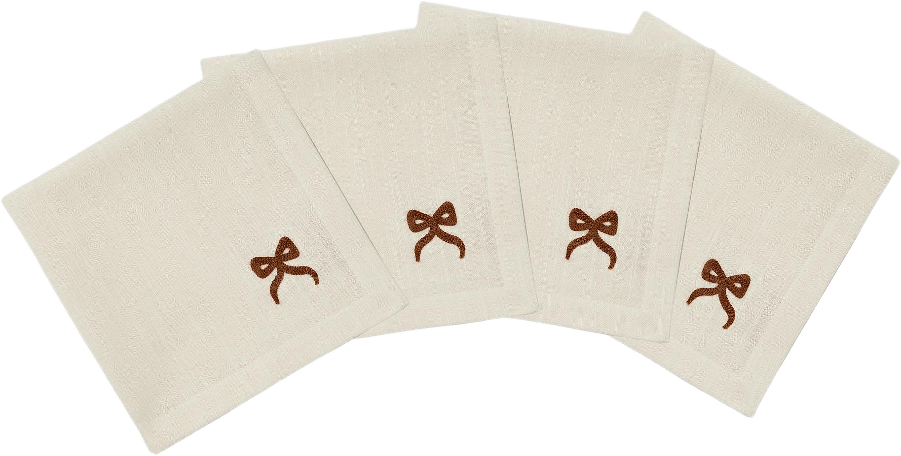 Bow Servett 4 Pack - 45x45 Cm, från Pick A Poppy, i färgen brown.