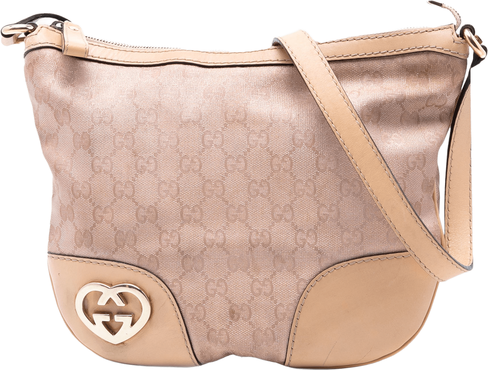 Gucci Gg Canvas Lovely Crossbody, från Luxclusif, i färgen nude.