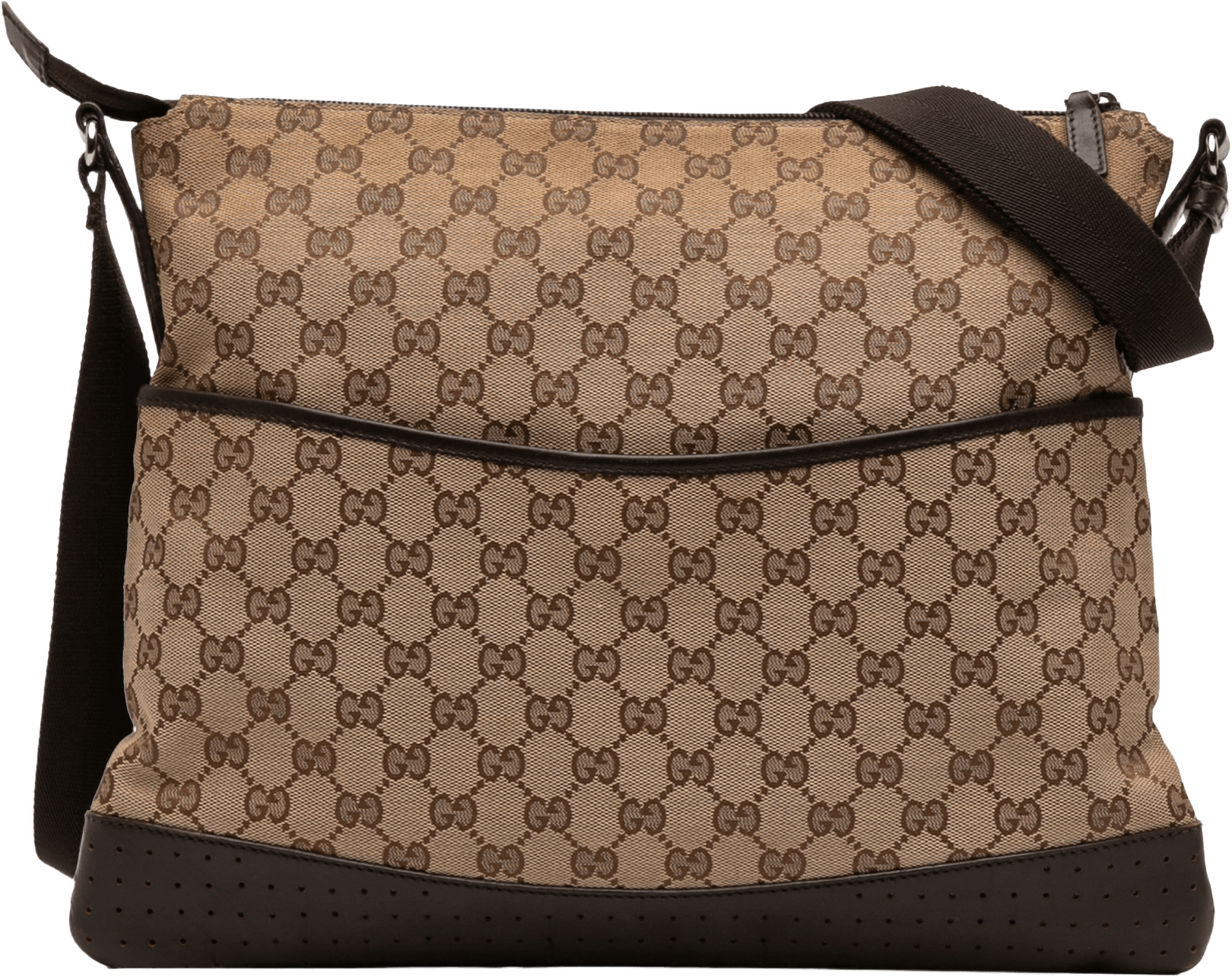 Gucci Gg Canvas Perforated Crossbody, från Luxclusif, i färgen beige.