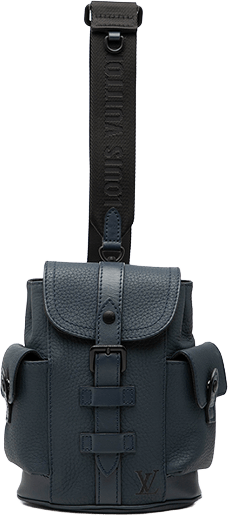 Louis Vuitton Taurillon Christopher Xs, från Luxclusif, i färgen navy.