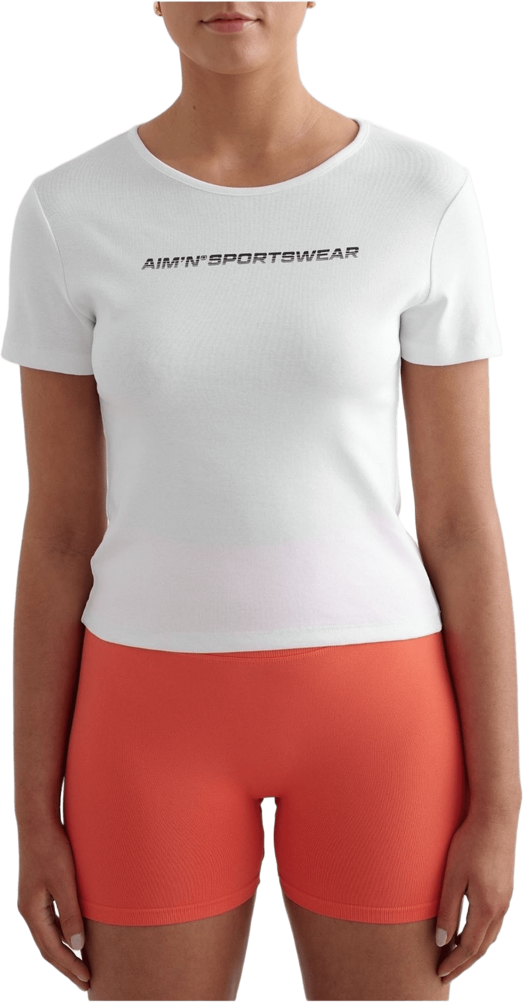 Stretch T-shirt, från aim'n, i färgen white.