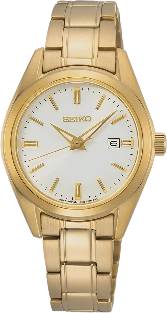 Seiko Classic Vit/guld, Metallband - Sur632p1, från Seiko, i färgen 1.