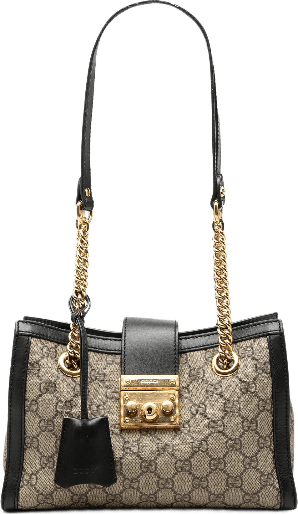 Gucci Small Gg Supreme Padlock Tote, från Luxclusif, i färgen beige.