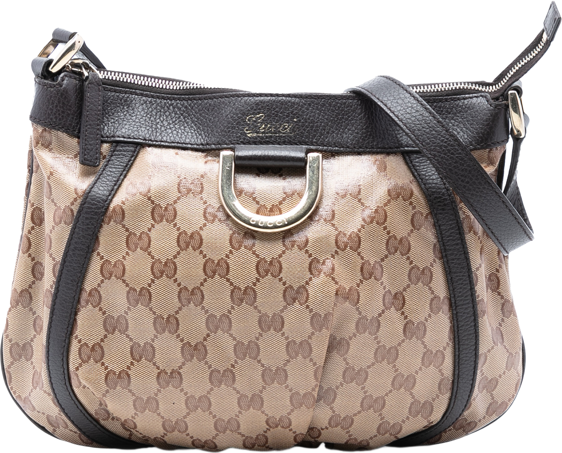 Gucci Gg Crystal Abbey D Ring Crossbody, från Luxclusif, i färgen beige.
