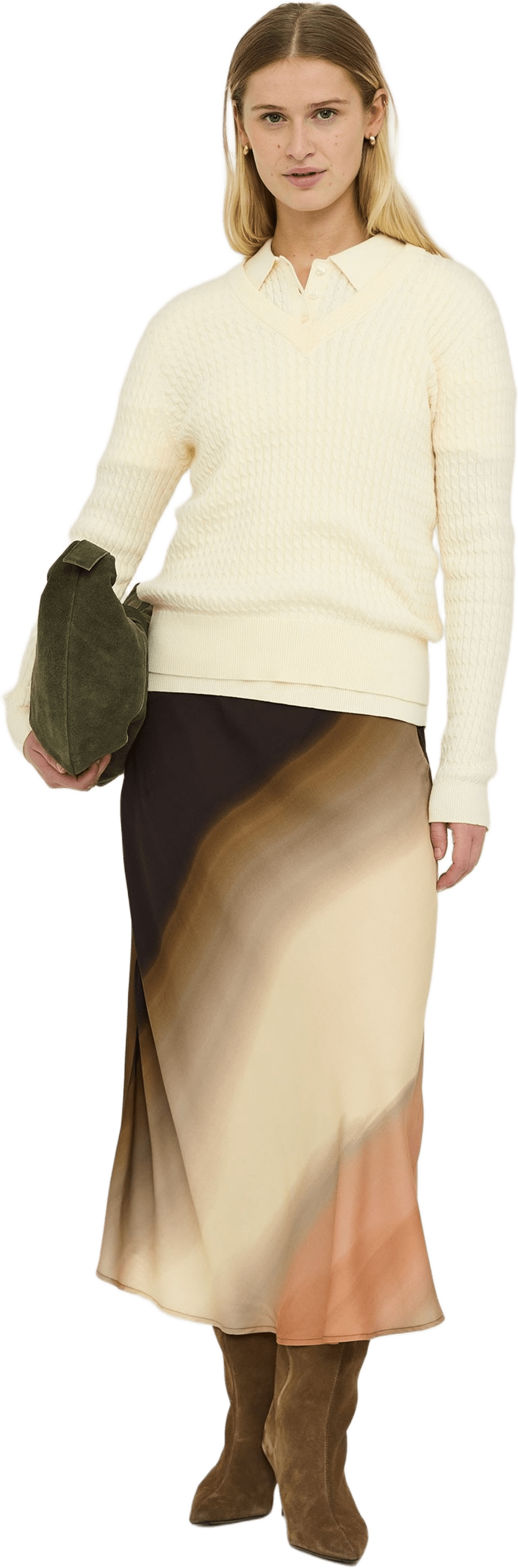 Srbeth V-neck Knit - Arctic Wolf, från Soft Rebels, i färgen arctic wolf.