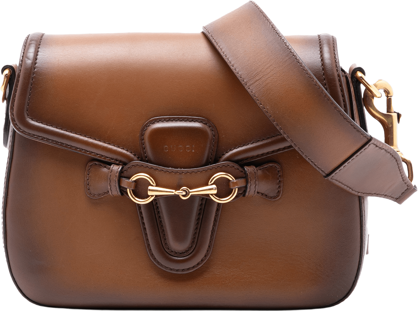 Gucci Medium Leather Lady Web Crossbody, från Luxclusif, i färgen brown.