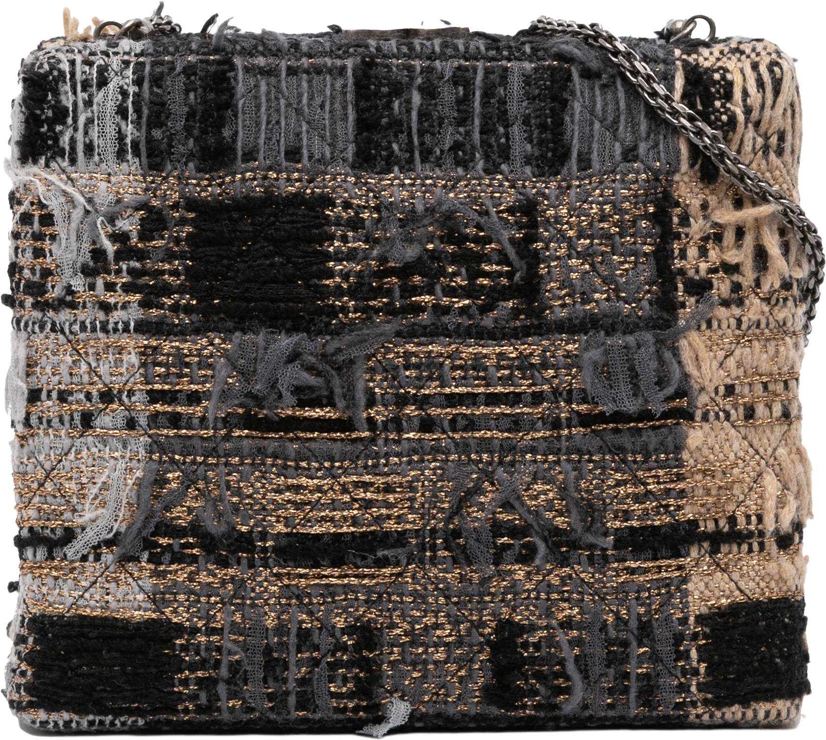 Chanel Multicolor Tweed Quadrato Box Crossbody Bag, från Luxclusif, i färgen black.