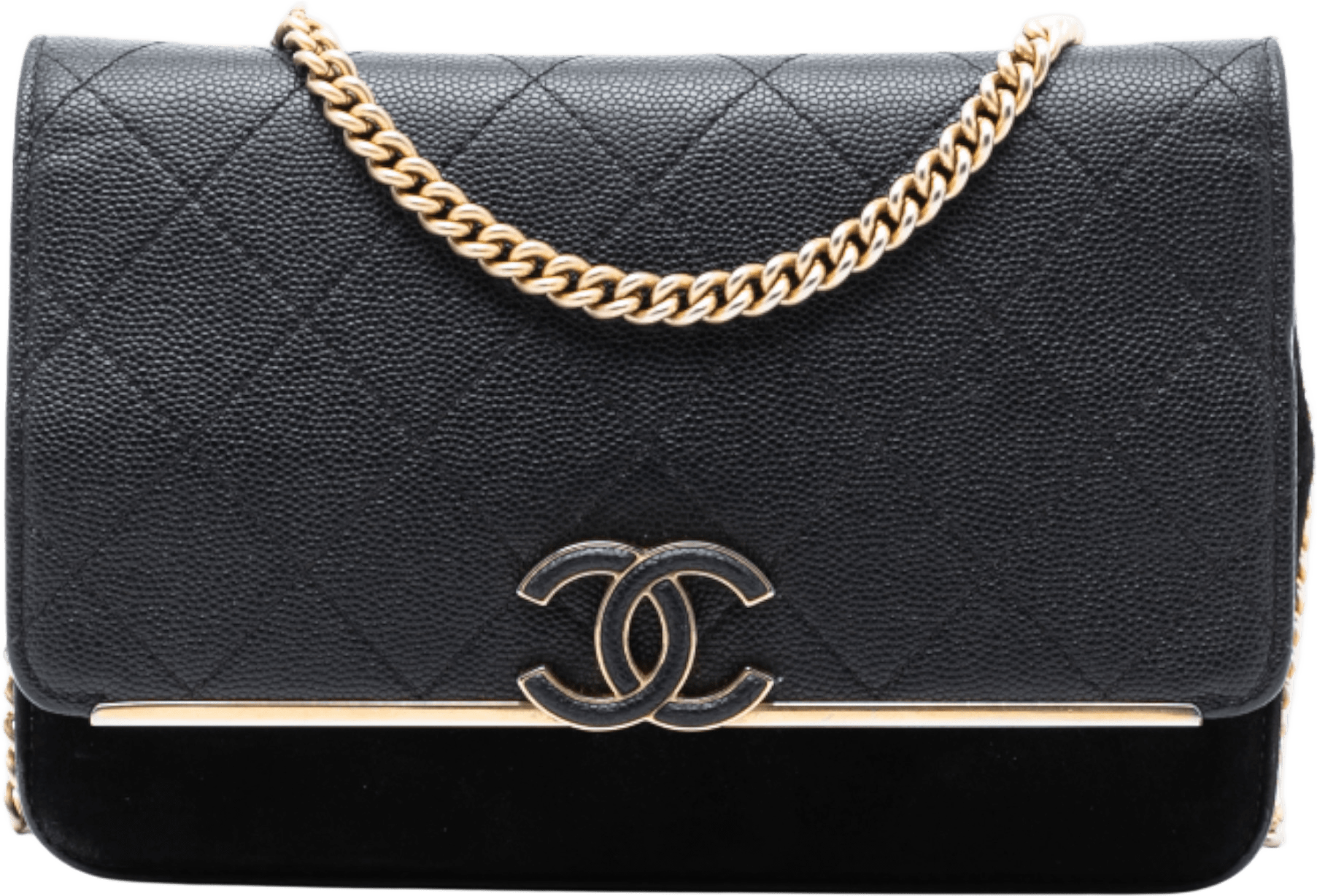 Chanel Stitched Caviar And Suede Lady Coco Wallet On Chain, från Luxclusif, i färgen black.
