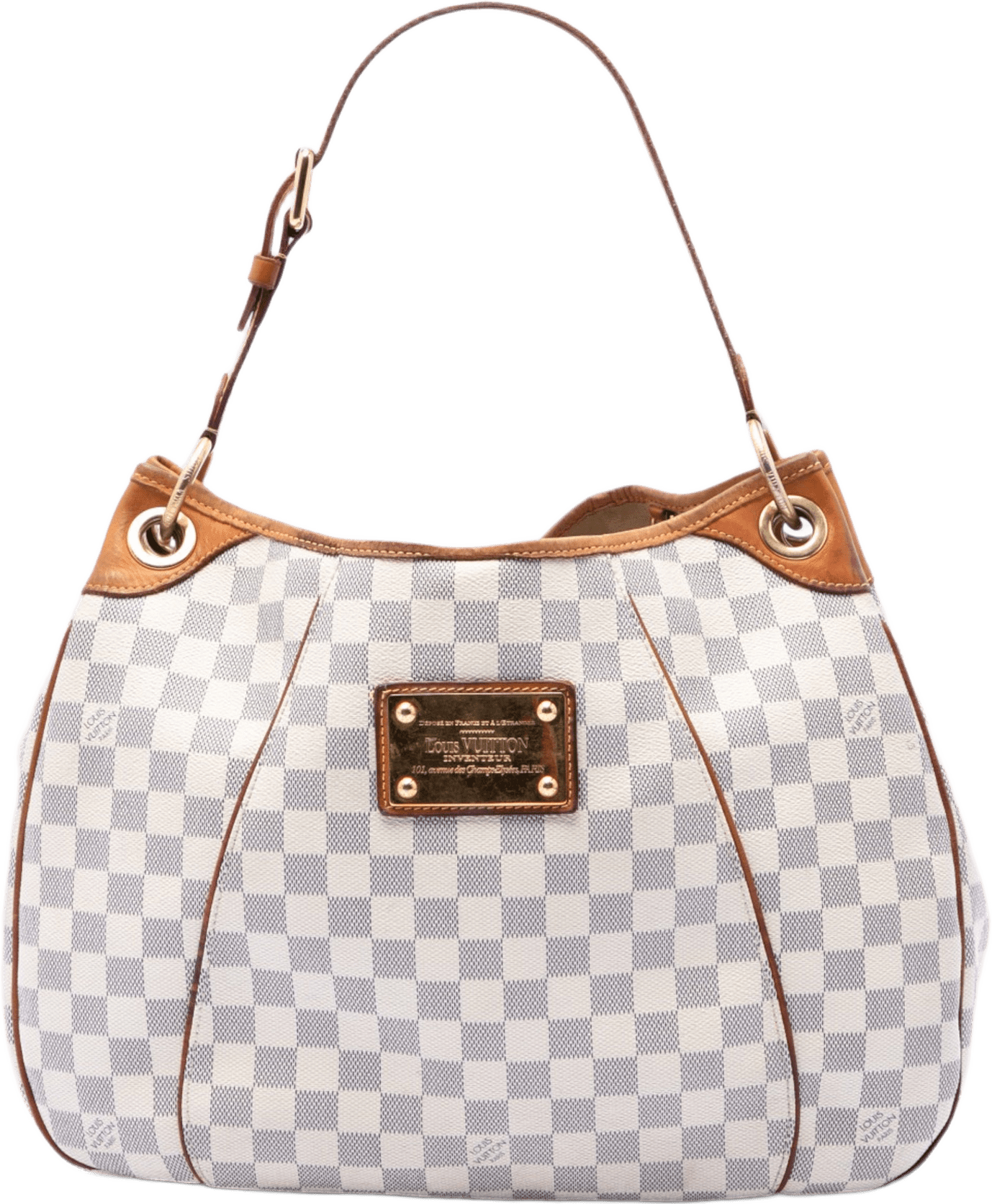 Louis Vuitton Damier Azur Galliera Pm, från Luxclusif, i färgen white.