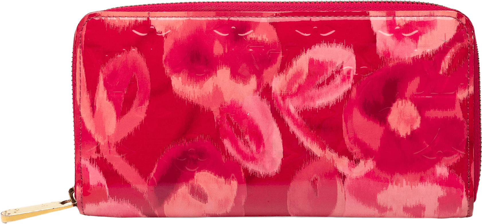 Louis Vuitton Monogram Vernis Ikat Zippy Wallet, från Luxclusif, i färgen pink.